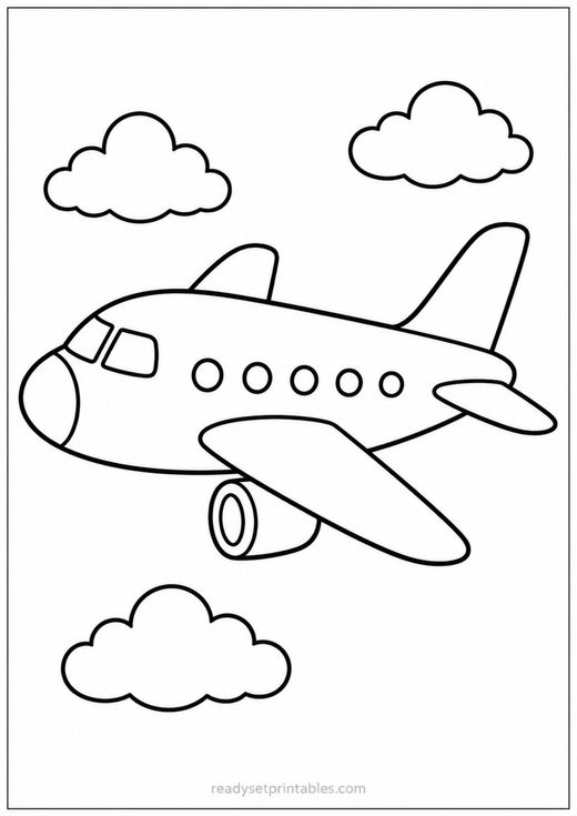 airplane coloring page — free printable coloring sheet for kids