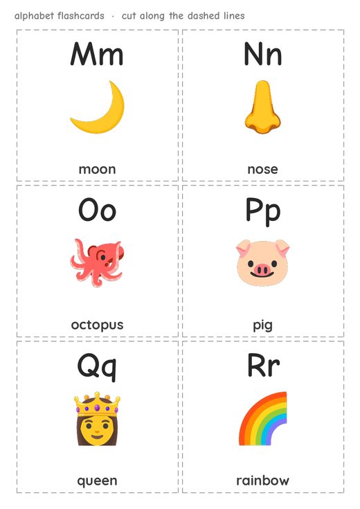 Alphabet Flashcards 3 — free printable for early learners