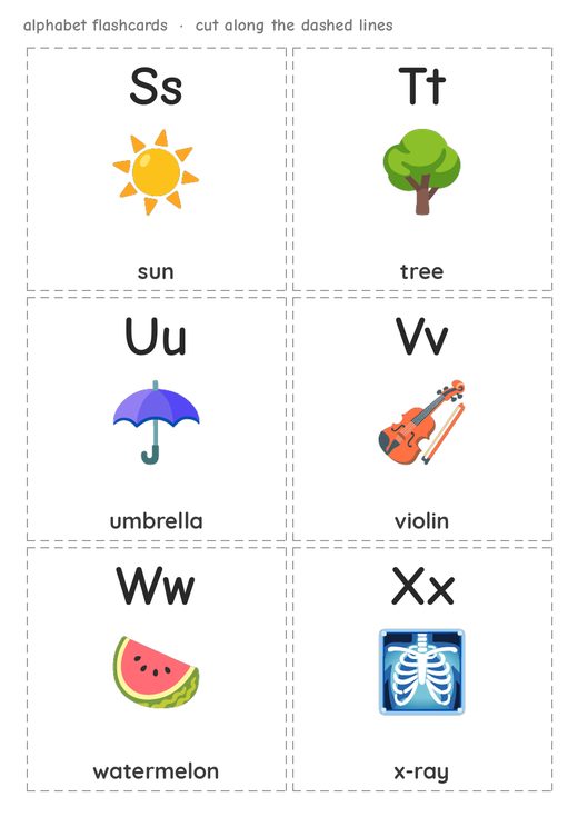 Alphabet Flashcards 4 — free printable for early learners