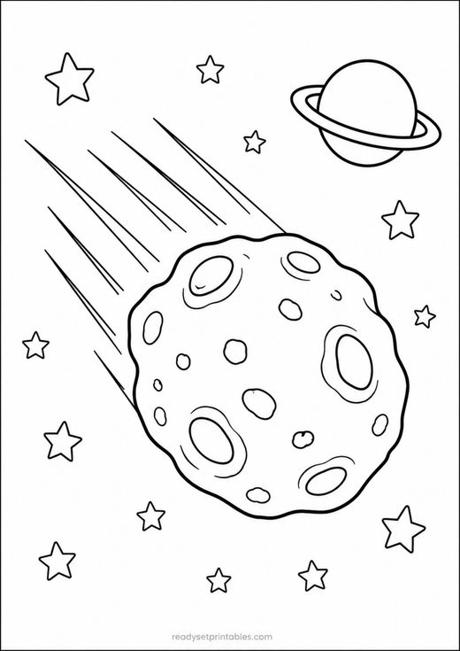 asteroid coloring page — free printable coloring sheet for kids