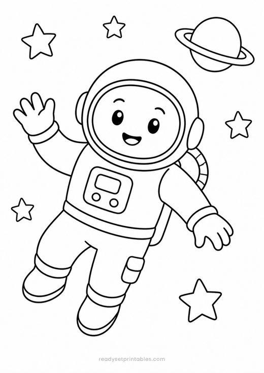 astronaut coloring page — free printable coloring sheet for kids