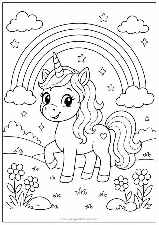 baby unicorn coloring page — free printable coloring sheet for kids