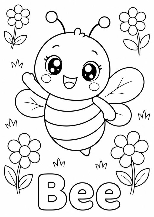 bee coloring page — free printable coloring sheet for kids