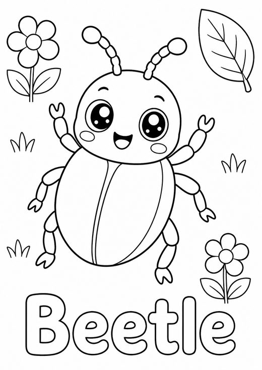 beetle coloring page — free printable coloring sheet for kids