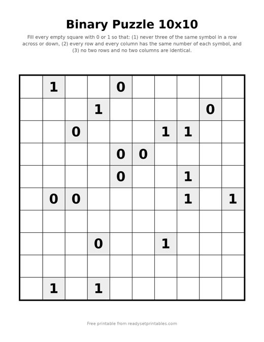 Binary Puzzles