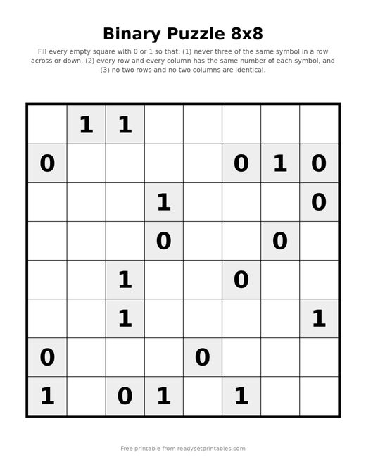 Binary Puzzles