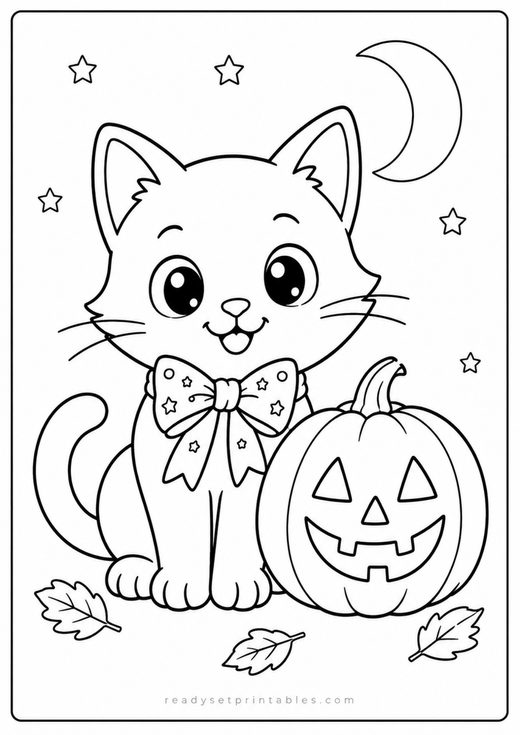 black cat coloring page — free printable coloring sheet for kids