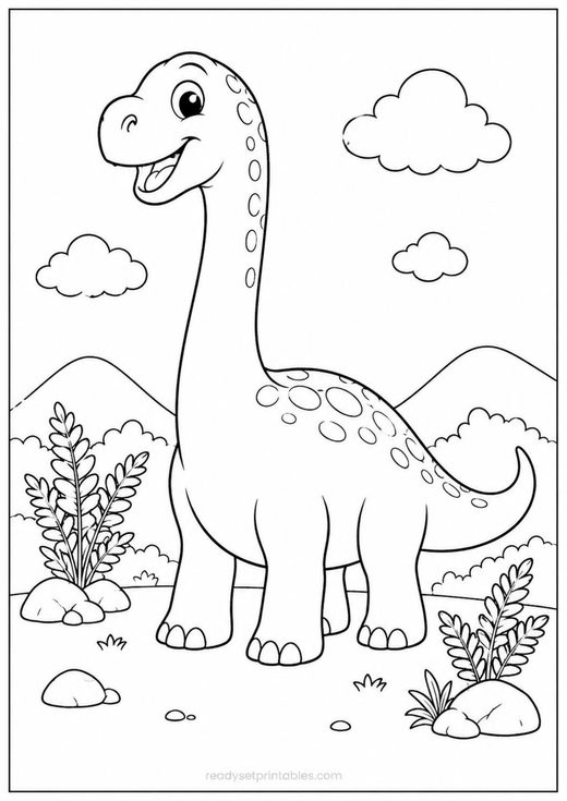 brachiosaurus coloring page — free printable coloring sheet for kids