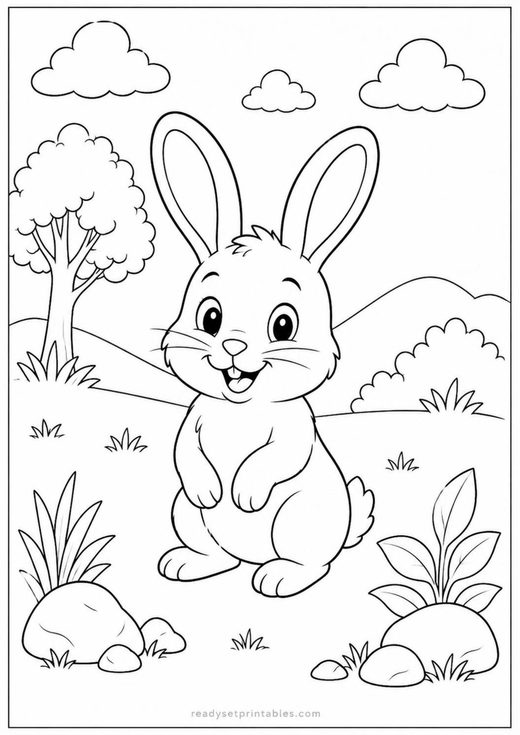 bunny coloring page — free printable coloring sheet for kids