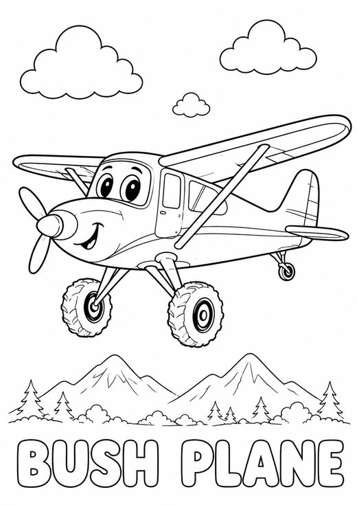 bush plane coloring page — free printable coloring sheet for kids