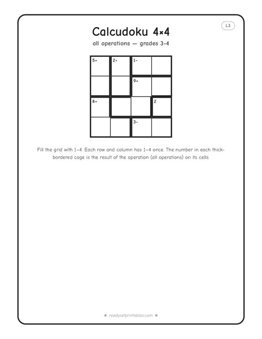 4x4 medium Calcudoku puzzle number 7 — free printable logic puzzle
