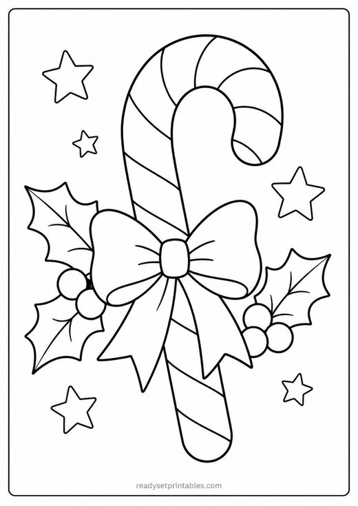 candy cane coloring page — free printable coloring sheet for kids