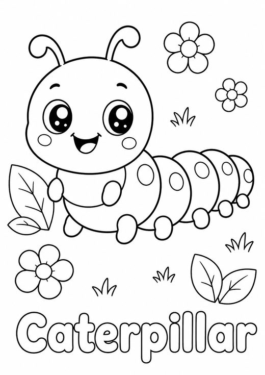 caterpillar coloring page — free printable coloring sheet for kids