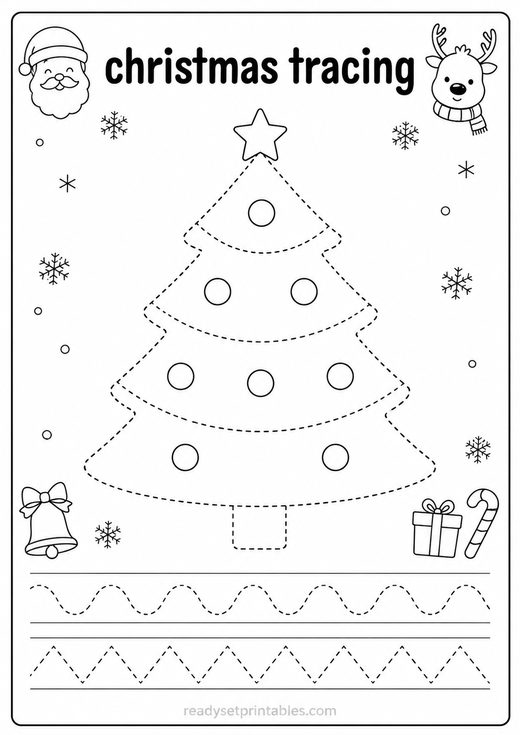 Christmas Tracing Worksheets