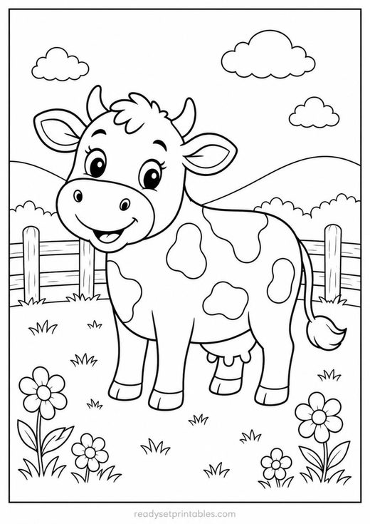 cow coloring page — free printable coloring sheet for kids