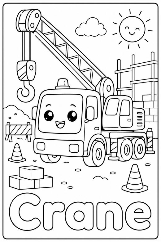 crane coloring page — free printable coloring sheet for kids