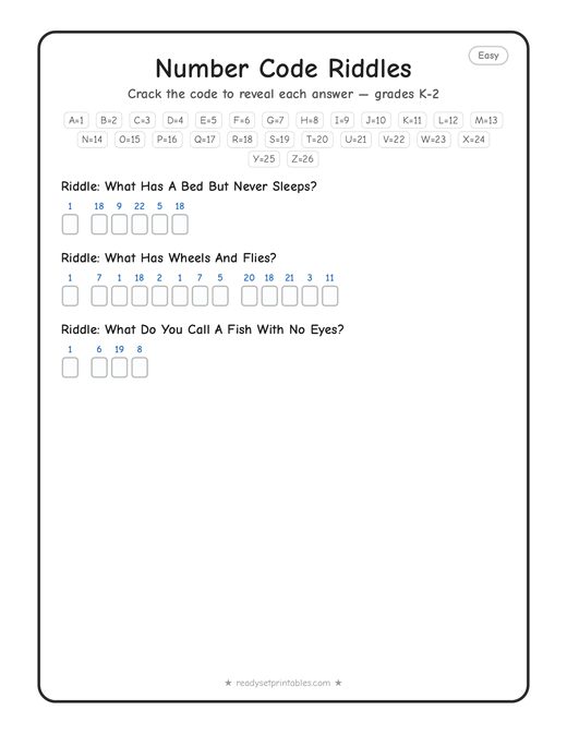 Easy (for kids) cryptogram number 3 — free printable puzzle