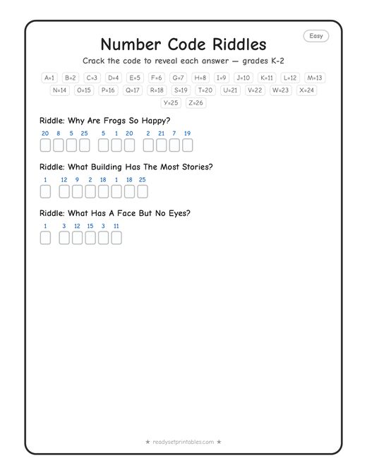 Easy (for kids) cryptogram number 8 — free printable puzzle
