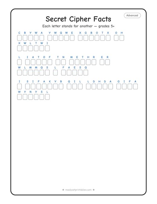 Hard cryptogram number 2 — free printable puzzle