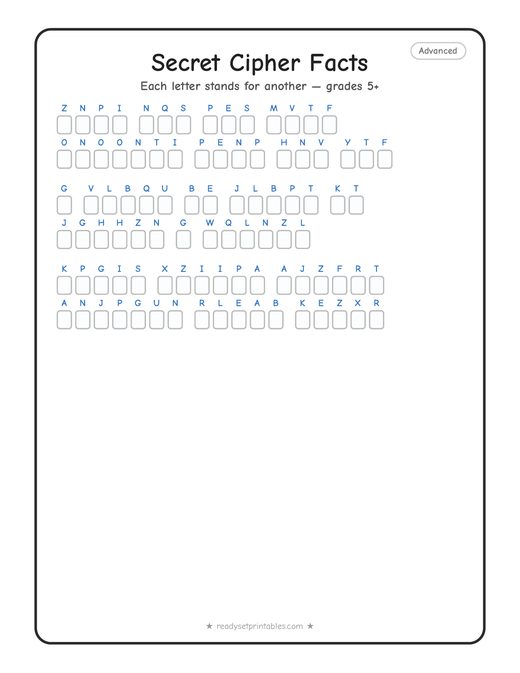 Hard cryptogram number 3 — free printable puzzle