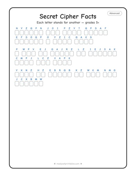 Hard cryptogram number 4 — free printable puzzle