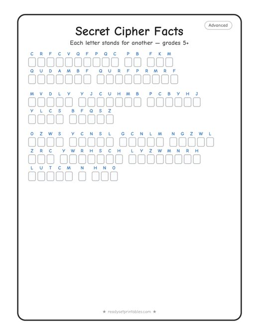 Hard cryptogram number 9 — free printable puzzle