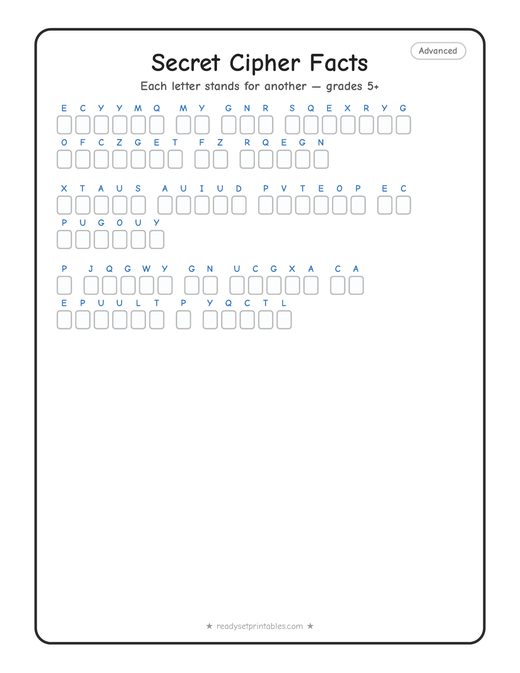 Hard cryptogram number 10 — free printable puzzle