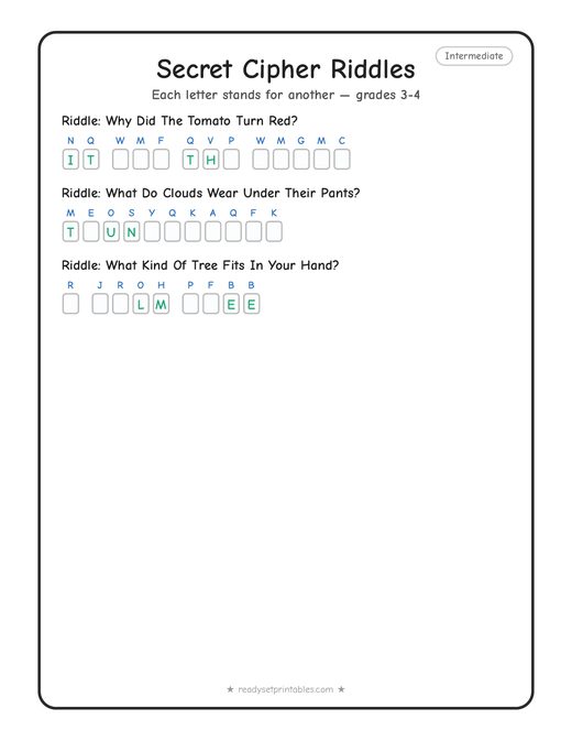 Cryptograms — Intermediate