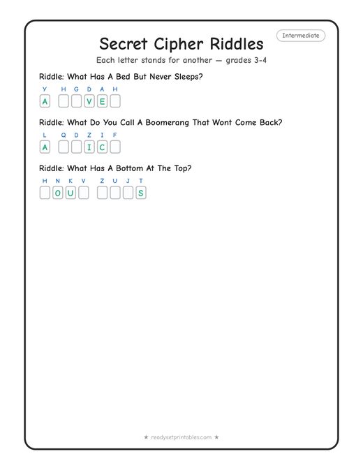 Intermediate cryptogram number 4 — free printable puzzle