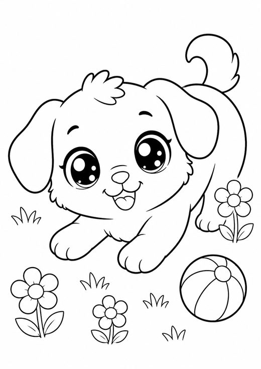 cute dog coloring page — free printable coloring sheet for kids