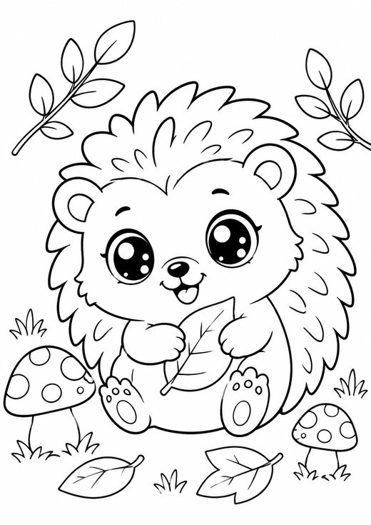 cute hedgehog coloring page — free printable coloring sheet for kids
