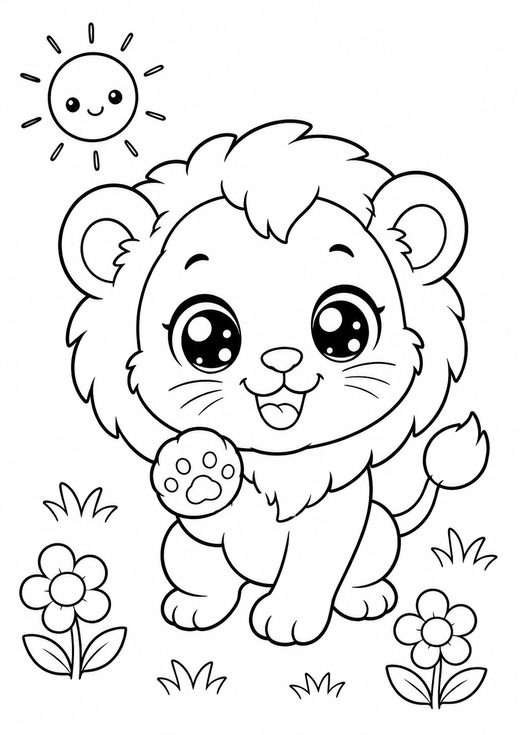 cute lion coloring page — free printable coloring sheet for kids