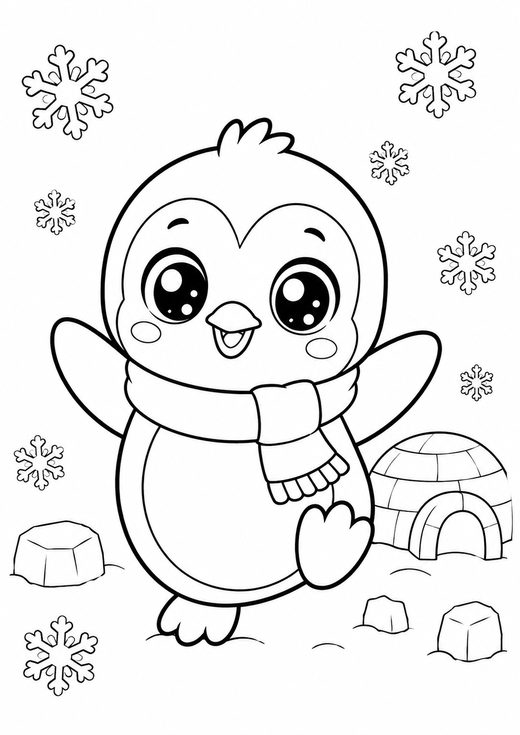cute penguin coloring page — free printable coloring sheet for kids