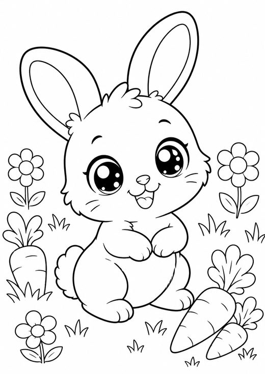cute rabbit coloring page — free printable coloring sheet for kids