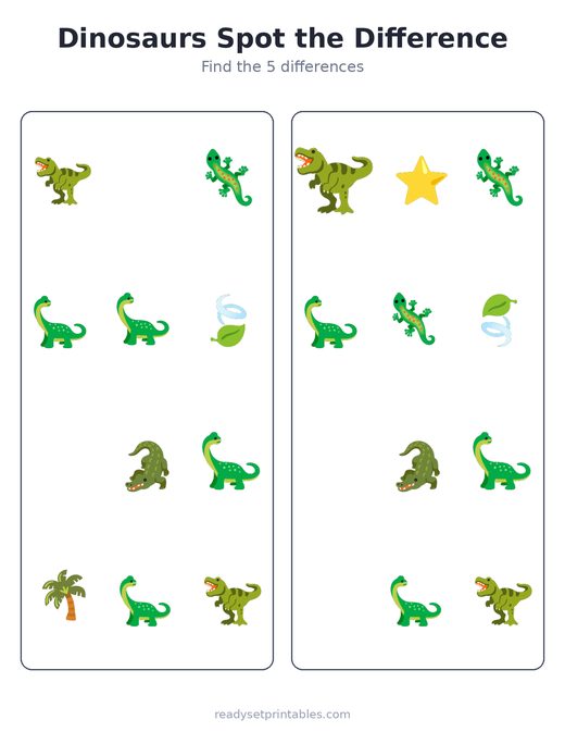 Dinosaur Spot the Difference