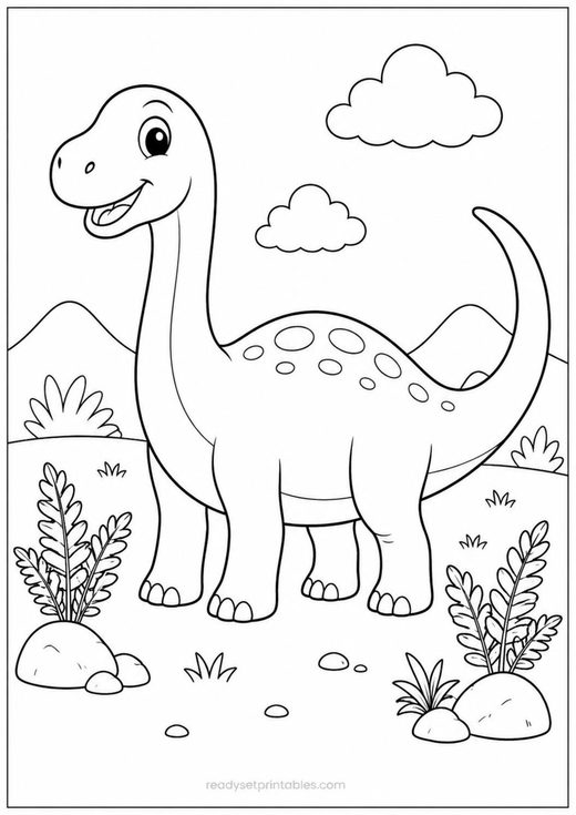 diplodocus coloring page — free printable coloring sheet for kids