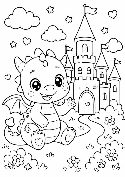 dragon coloring page — free printable coloring sheet for kids