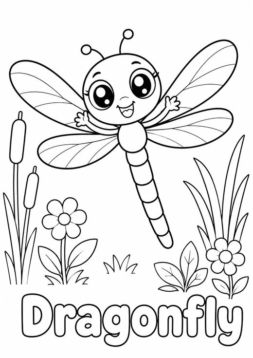 dragonfly coloring page — free printable coloring sheet for kids