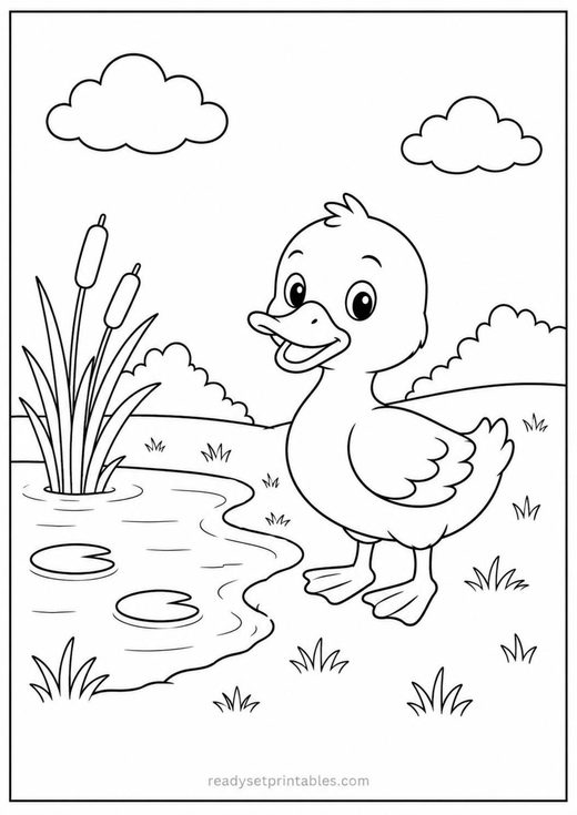 duckling coloring page — free printable coloring sheet for kids