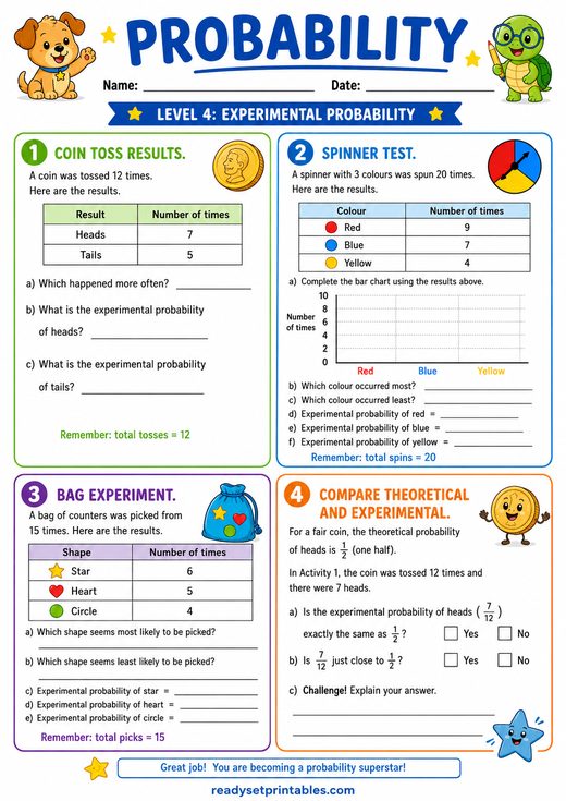 Probability Worksheets