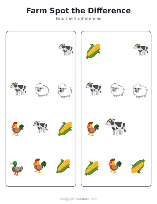 Farm Spot the Difference
