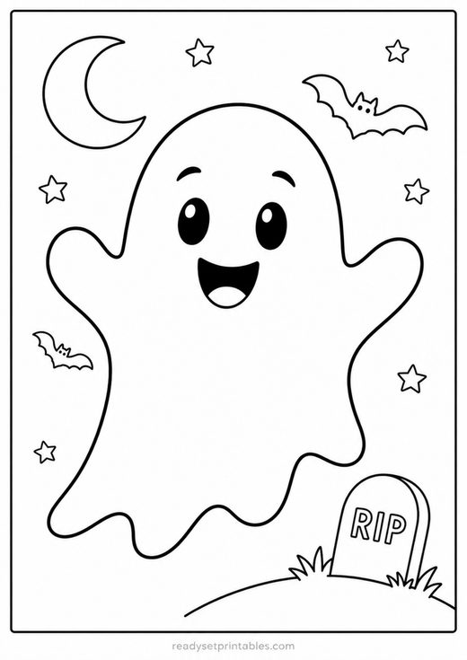 ghost coloring page — free printable coloring sheet for kids