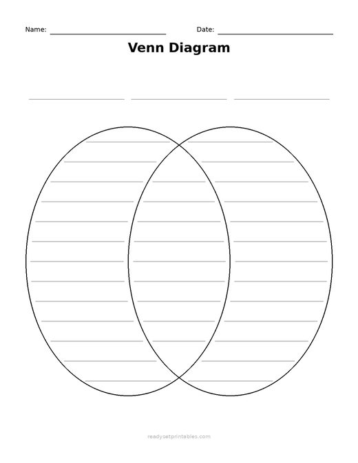 Graphic Organizers Venn Diagram Two Blank