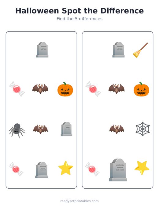 Halloween Spot the Difference