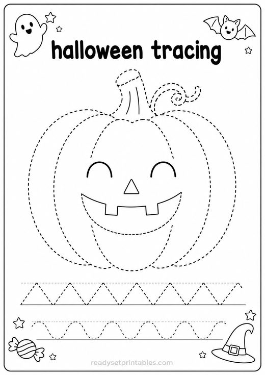 Halloween Tracing Worksheets