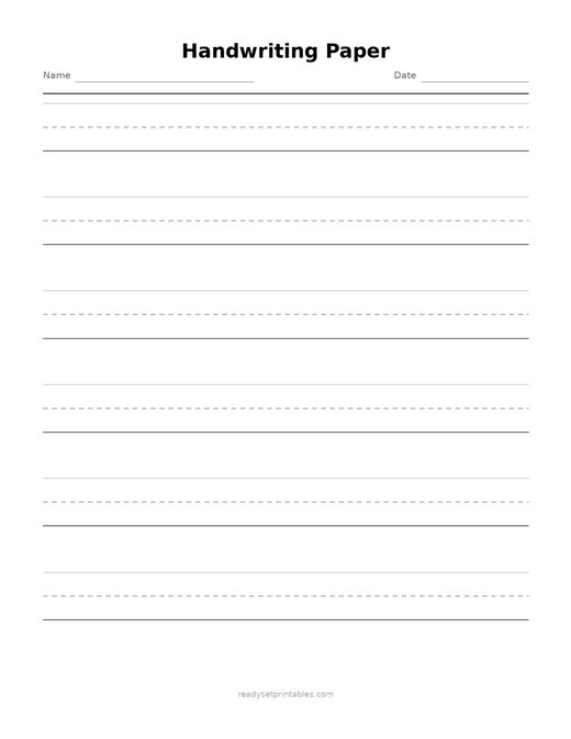 Handwriting Blank Paper K
