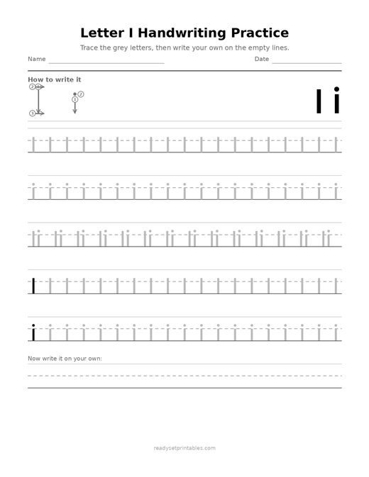 Handwriting Letter Formation I