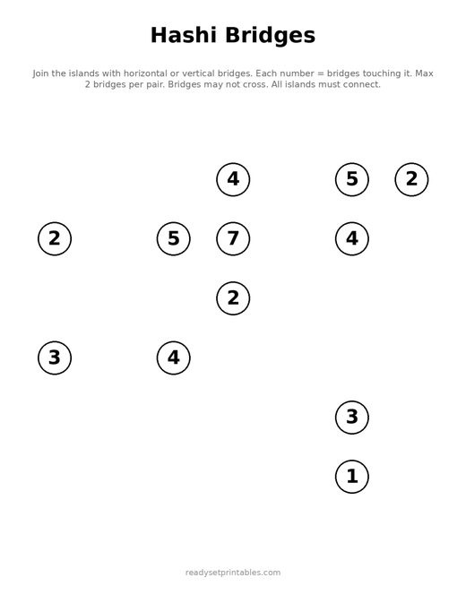 Hashi Bridges Puzzles — For Kids