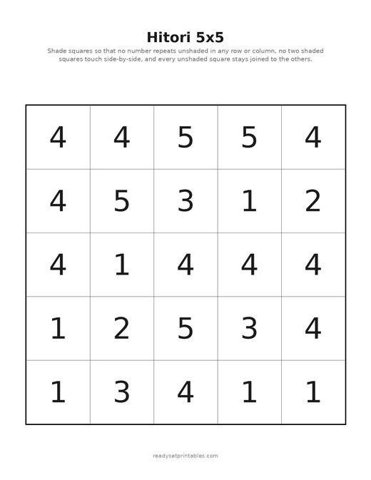 Hitori 5x5 02