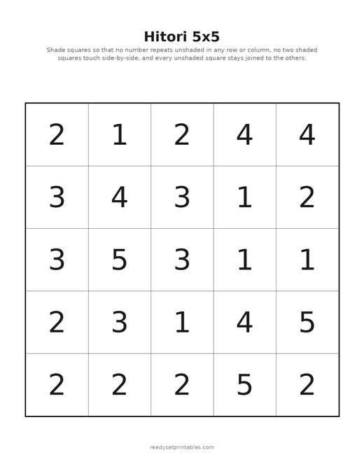 Hitori 5x5 03